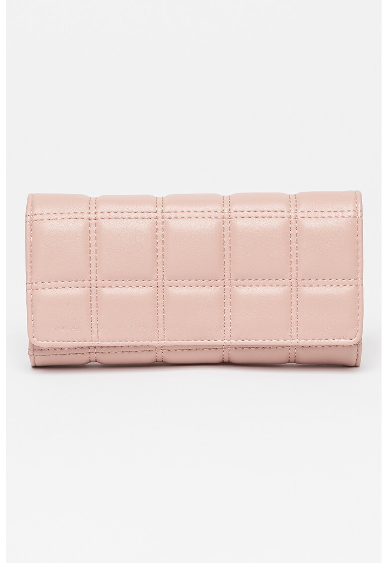 Portofel cu aspect matlasat si inchidere cu clapa