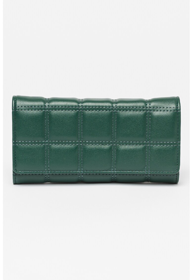 Portofel cu aspect matlasat si inchidere cu clapa