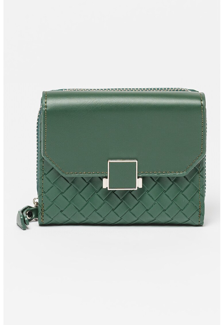 Portofel de piele ecologica cu aspect tesut