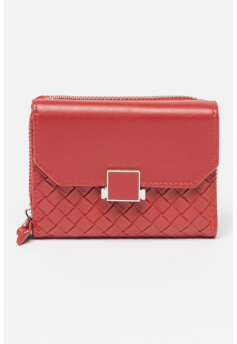 Portofel de piele ecologica cu aspect tesut