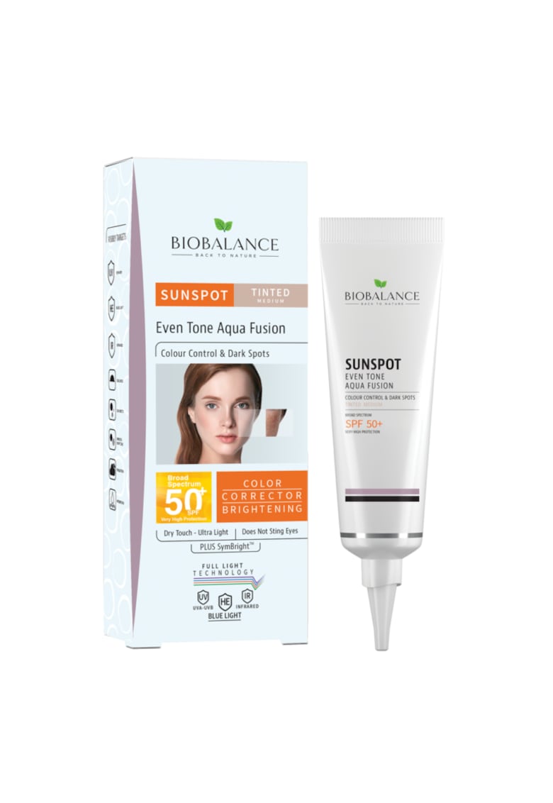 Crema solara SPF 50+ Aqua Fusion Medium - uniformizanta impotriva petelor pigmentare - 40 ml