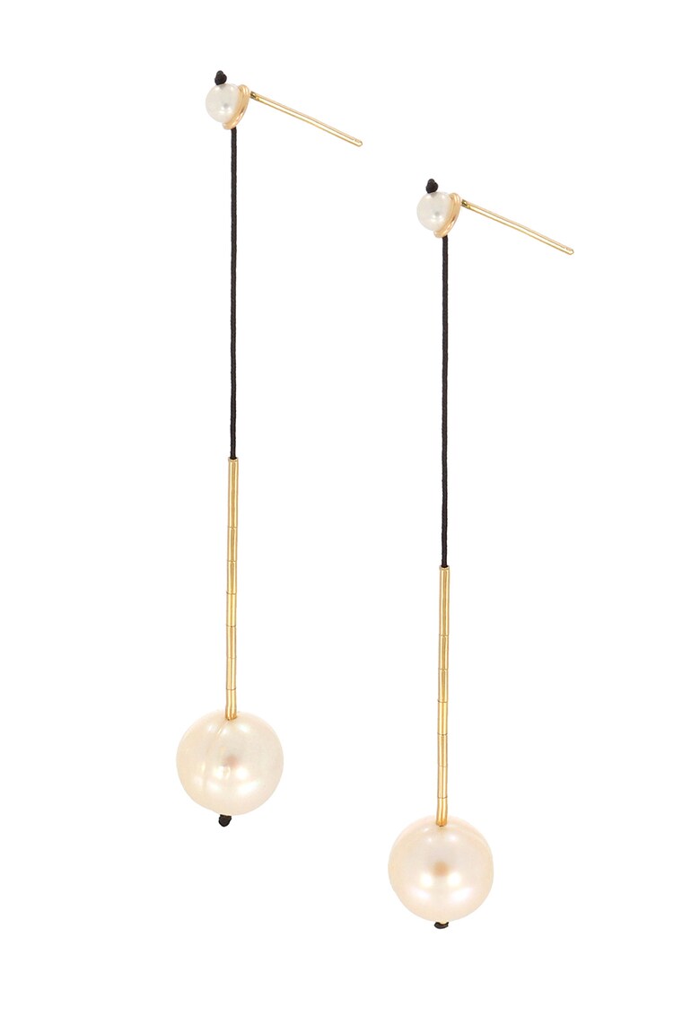 Cercei drop din aur filat de 14K/20 cu perle