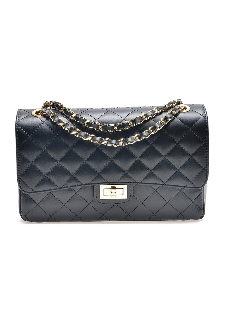 Geanta crossbody din piele cu bareta din lant