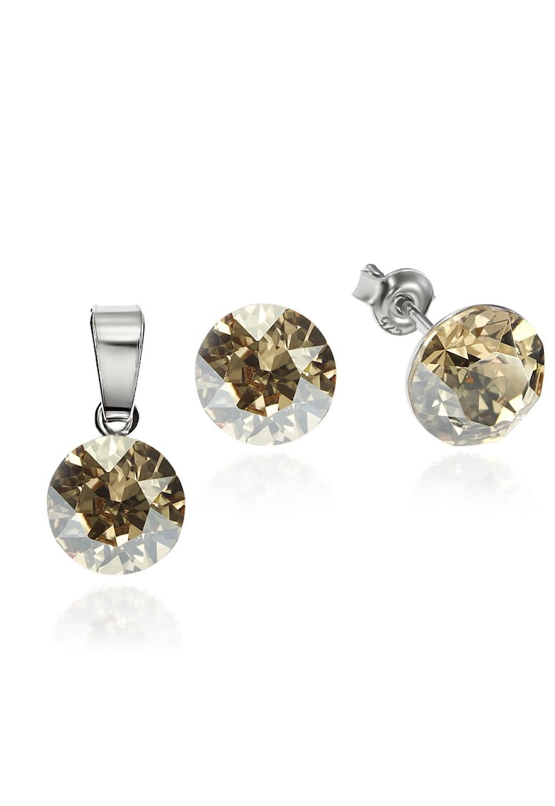 Set Argint 925 placat cu rodiu cu cristale Swarovski® 8mm - Auriu
