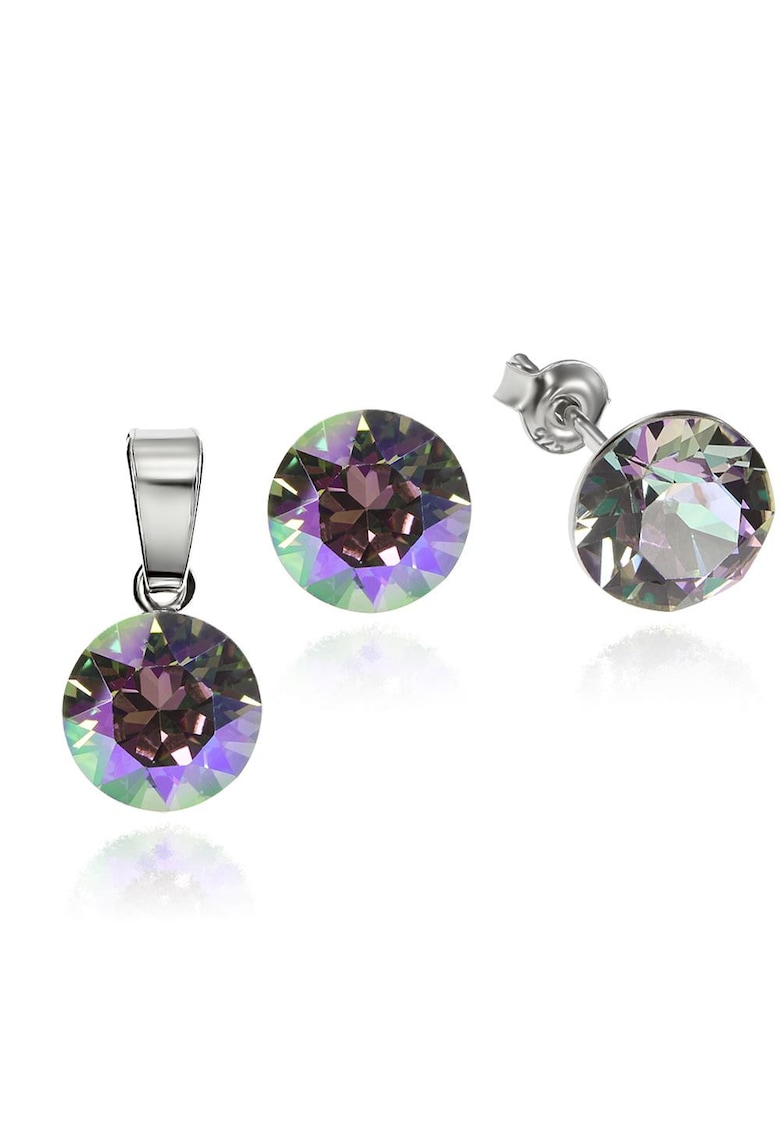 Set Argint 925 placat cu rodiu cu cristale Swarovski® 8mm - Multicolor