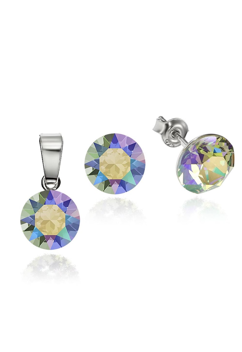 Set Argint 925 placat cu rodiu cu cristale Swarovski® 8mm Set Argint 925 placat cu rodiu cu cristale Swarovski® 8mm