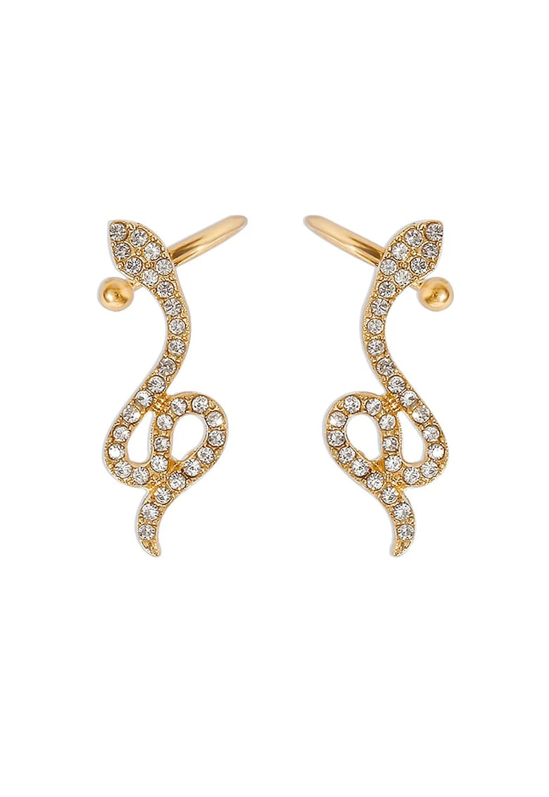 Cercei aurii - forma de sarpe - cu pietre - Camelia C6 -