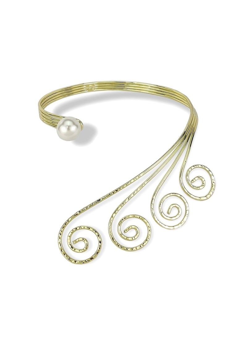 Colier auriu - cu perla si spirale - Carlos C13 -