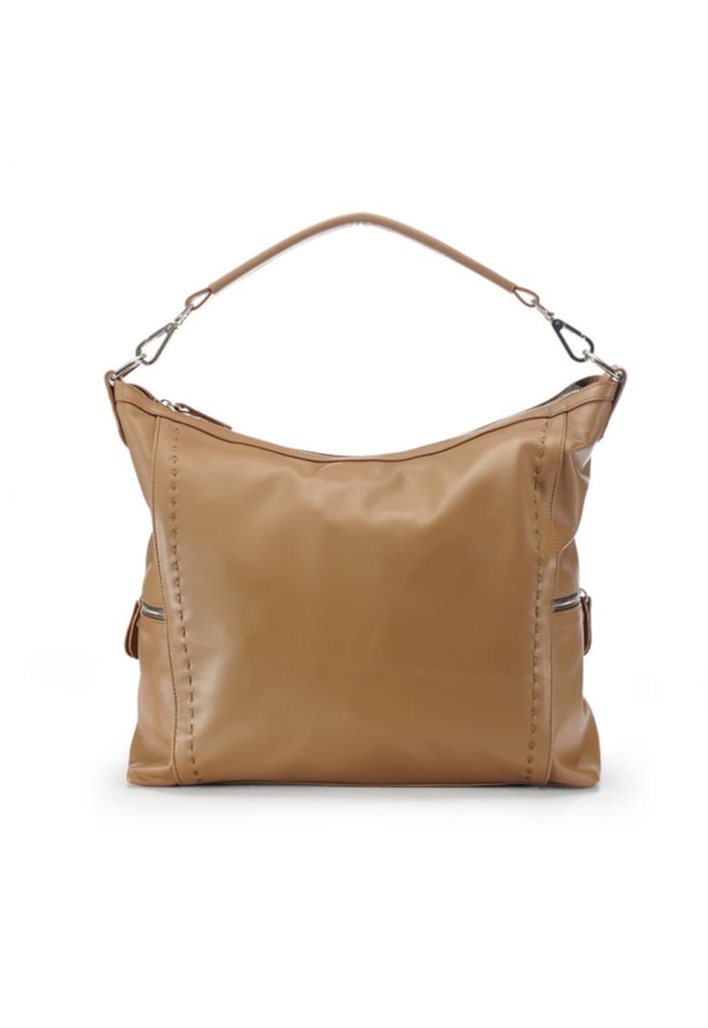 Geanta dama piele - Saculet Dora - coniac - 42x12x32 cm