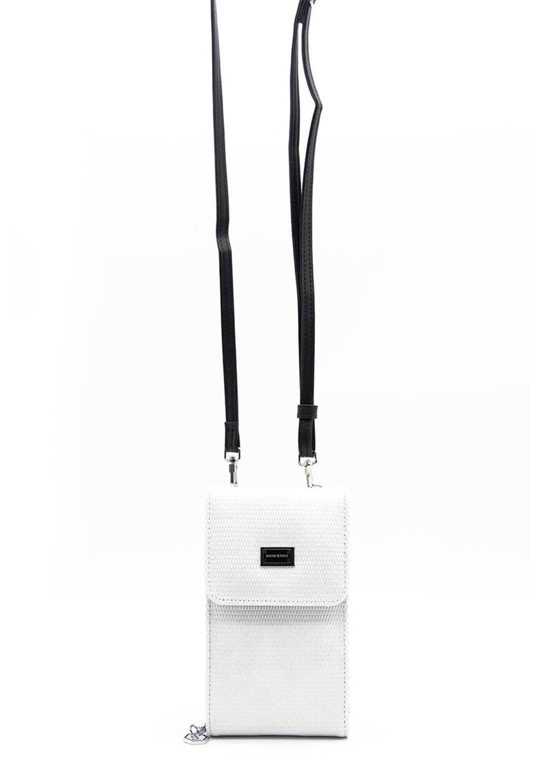 Etui crossbody din piele ecologica cu aspect texturat