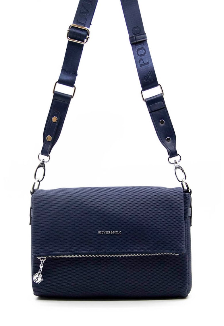 Geanta crossbody texturata cu bareta ajustabila