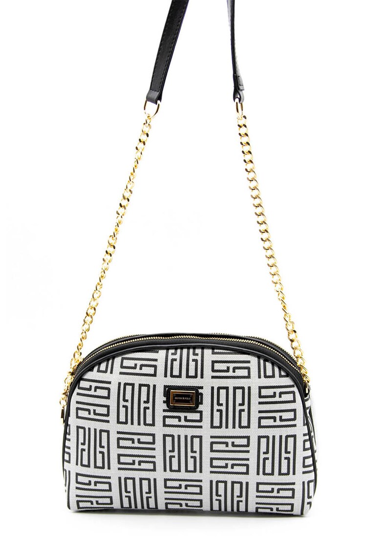 Geanta crossbody cu model monograma