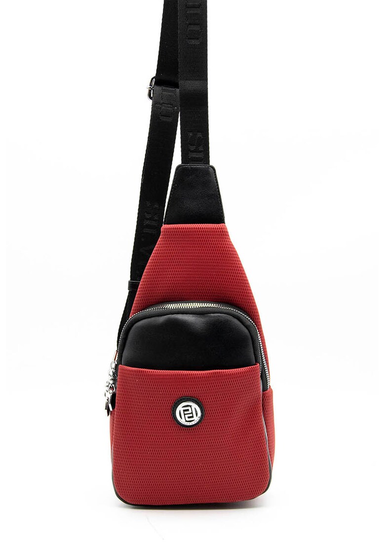 Geanta crossbody din piele ecologica cu model colorblock