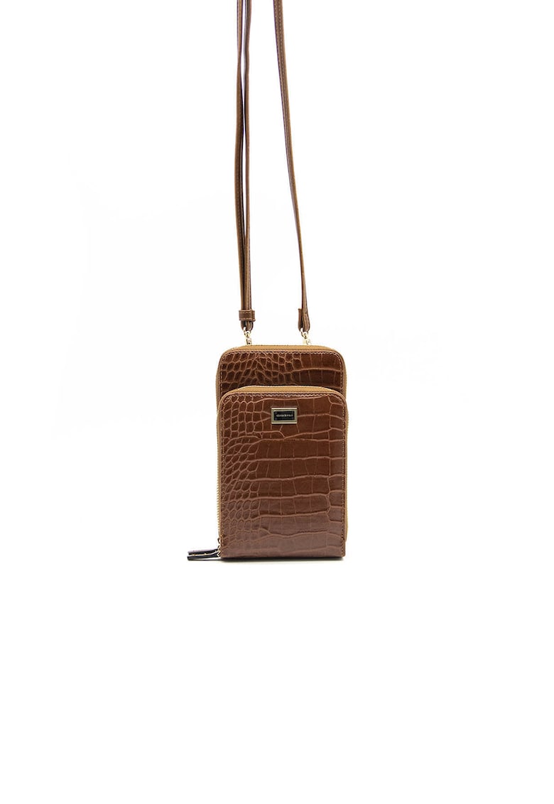 Geanta crossbody mica cu model piele de sarpe