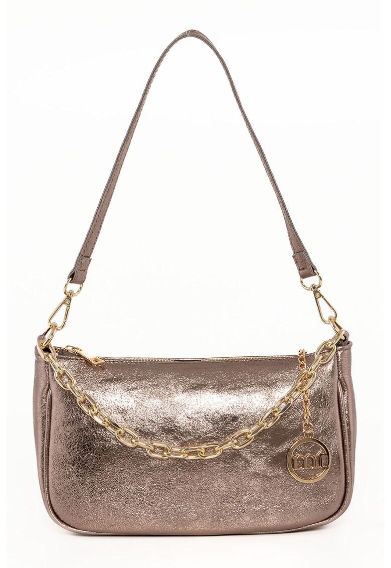 Geanta din piele cu bareta de umar si detaliu cu lant Aretusa