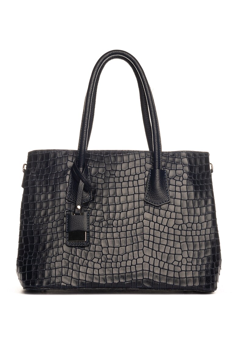 Geanta shopper din piele cu model piele de reptila Allia