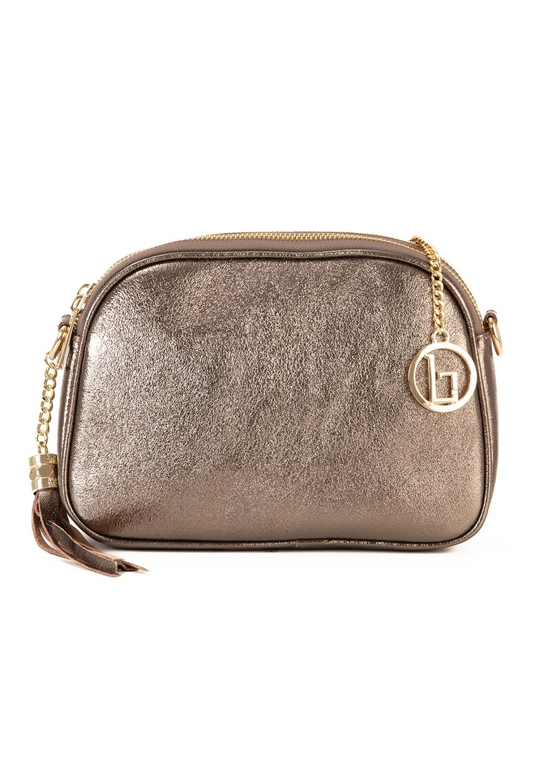 Geanta din piele cu bareta de umar si canaf Flumendosa