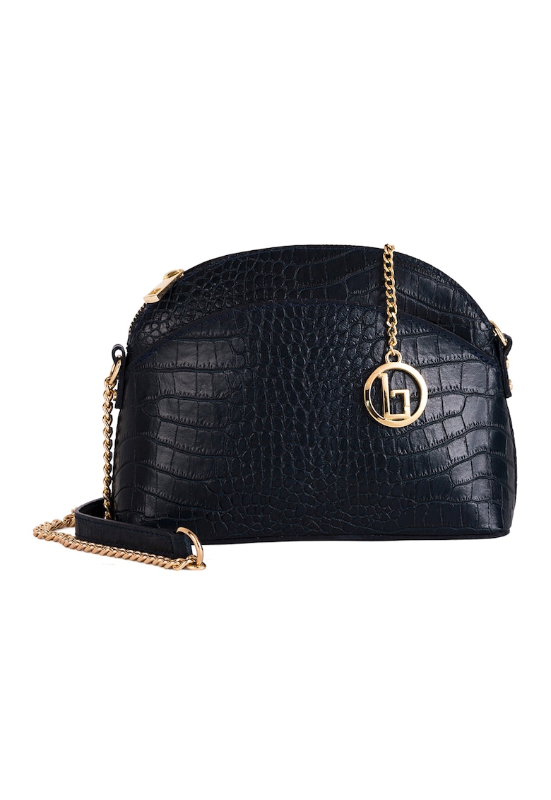 Geanta crossbody din piele cu aspect de piele de crocodil Anfora