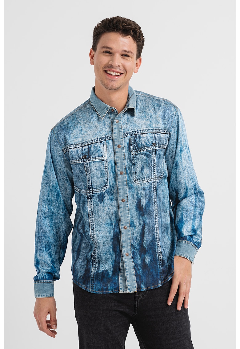 Camasa unisex regular fit din denim S-Gilly