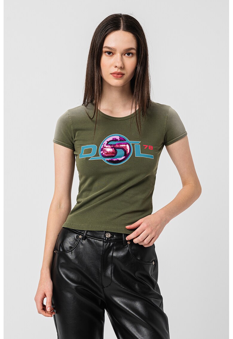 Diesel Тениска Uncutie по тялото с пайети за Жени Diesel Тениска Uncutie по тялото с пайети за Жени
