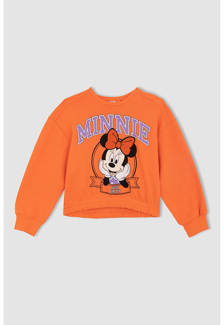 Bluza sport cu decolteu la baza gatului si imprimeu cu Minnie Mouse