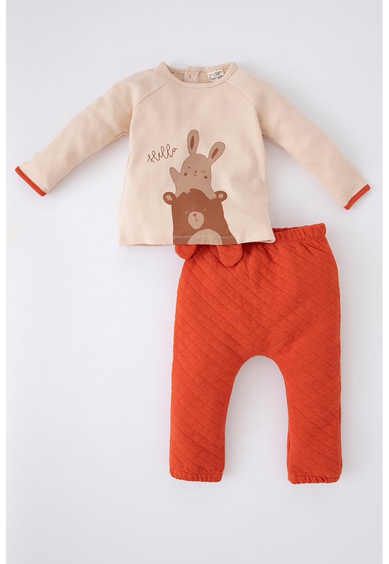 Set de pantaloni si bluza cu imprimeu - 2 piese