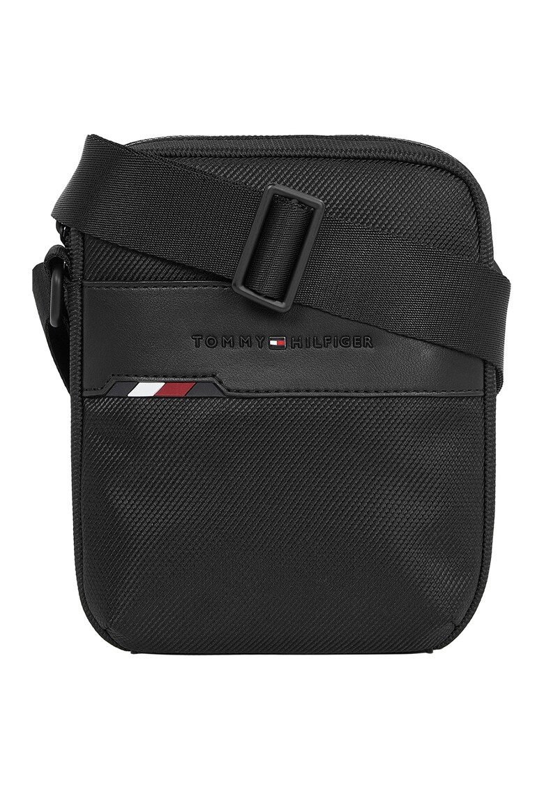 Geanta crossbody cu insertii din piele ecologica