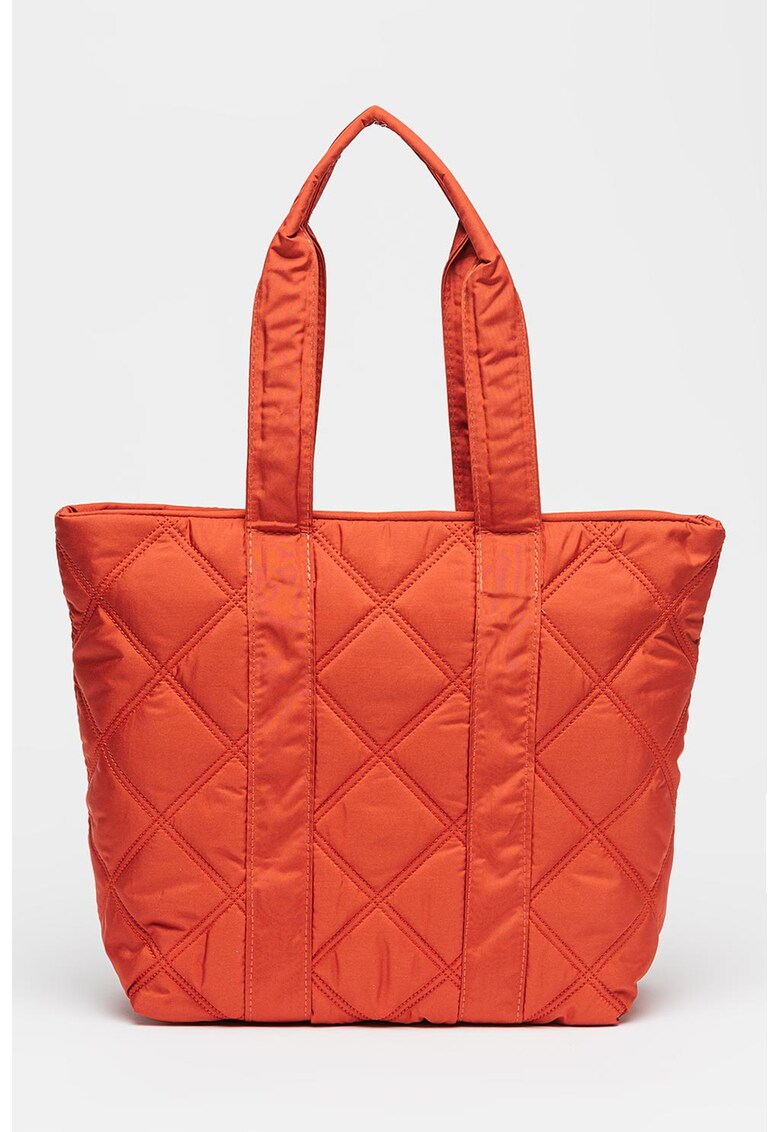 Geanta shopper din material textil cu garnituri cusute