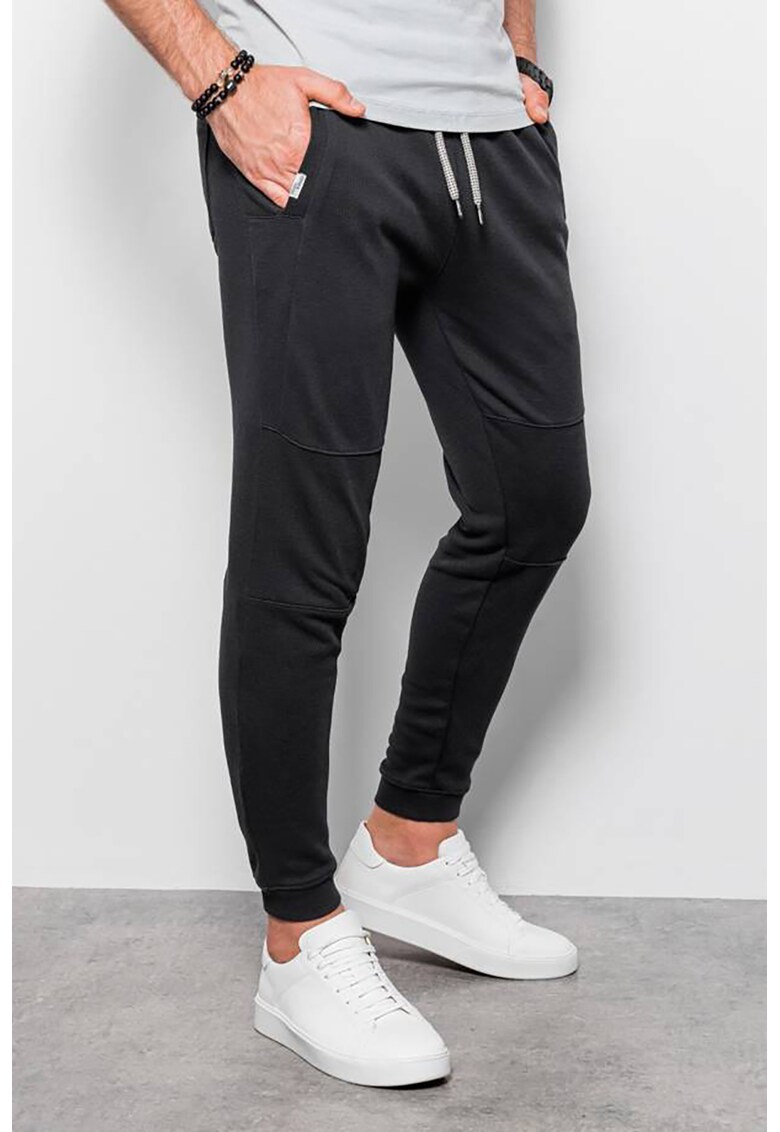 Pantaloni sport din bumbac cu buzunare laterale