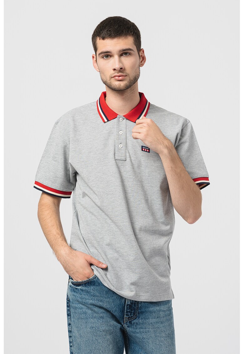 Tricou polo din material pique Retro Shield