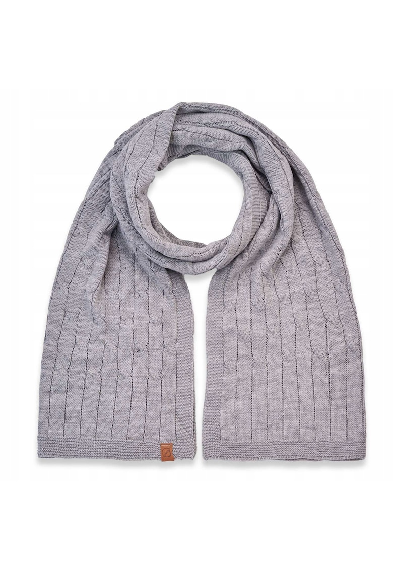 Fular dama Brodrene - Acril - 170x40 cm - Gri deschis