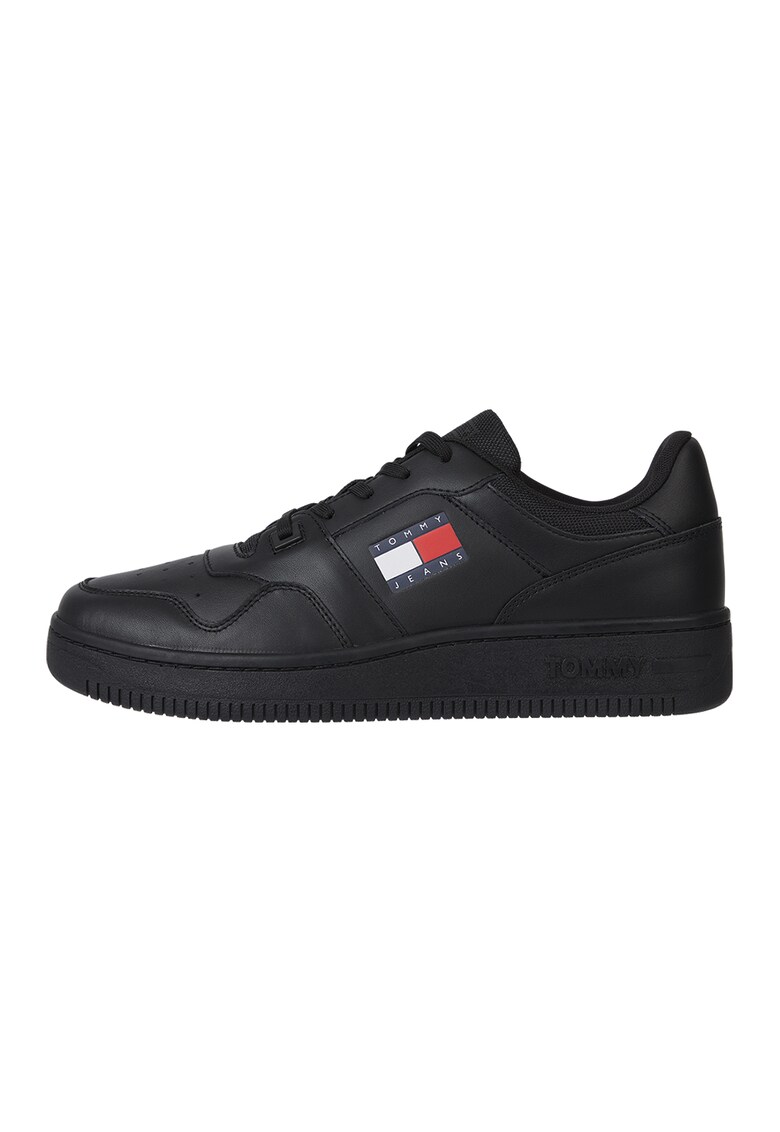 Pantofi sport de piele cu insertii textile