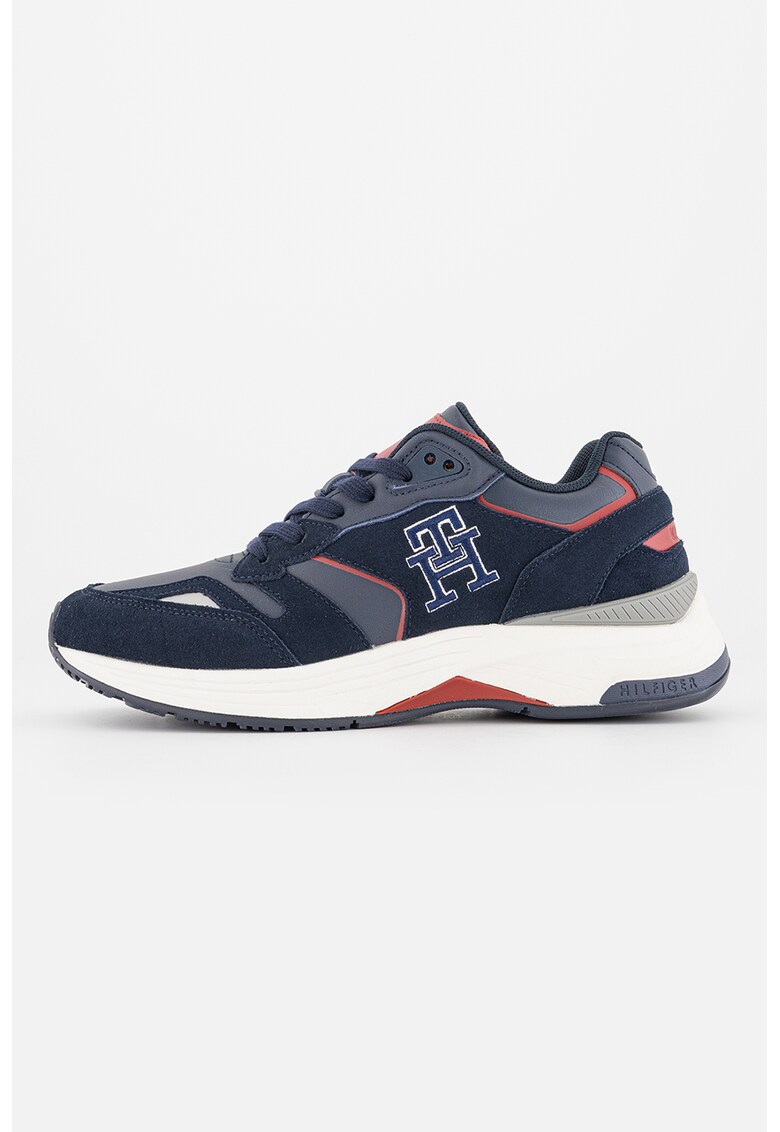 Pantofi sport low-top cu garnituri din piele intoarsa