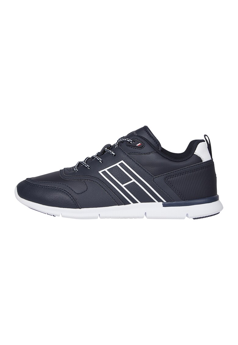 Pantofi sport din piele si piele ecologica cu detaliu cu logo discret