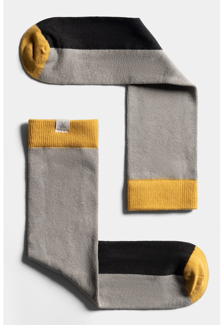 Sosete lungi unisex cu model colorblock