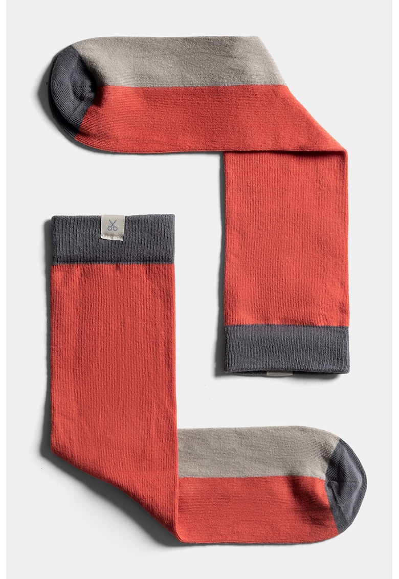 Sosete unisex lungi cu model colorblock