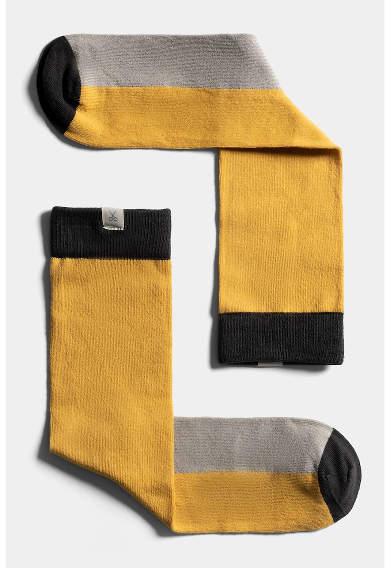 Sosete unisex lungi cu model colorblock