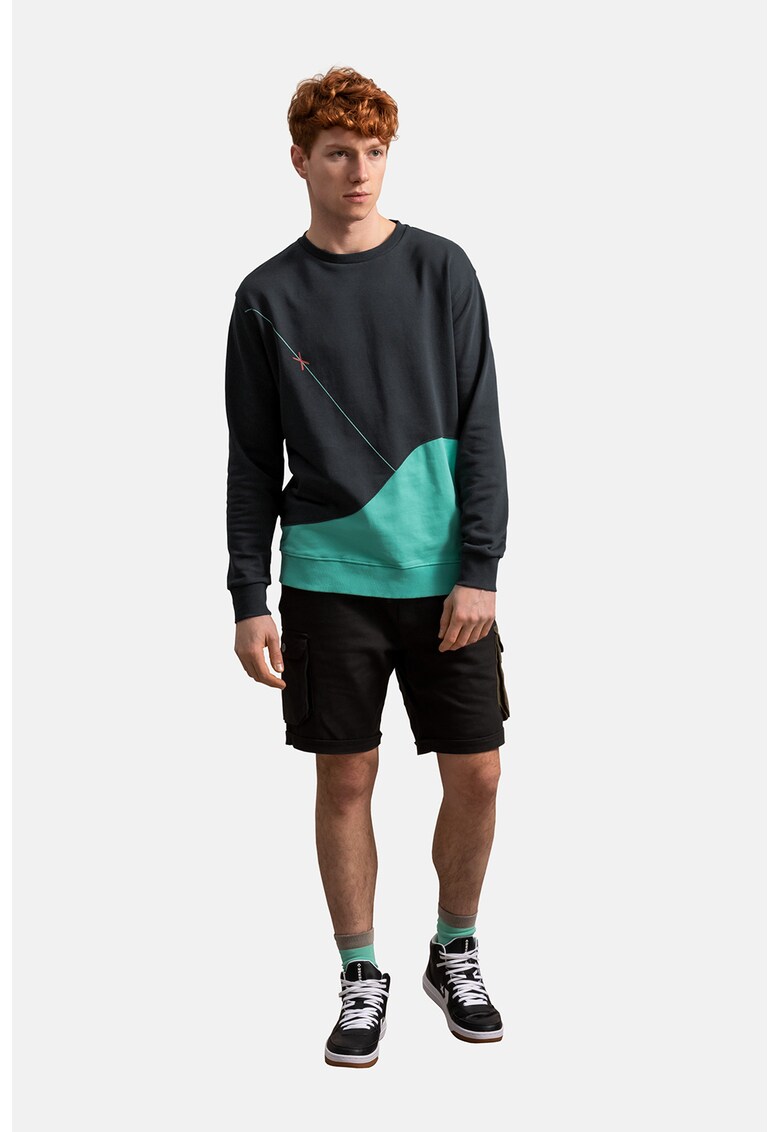 Bluza sport unisex cu model colorblock Bluză imagine noua
