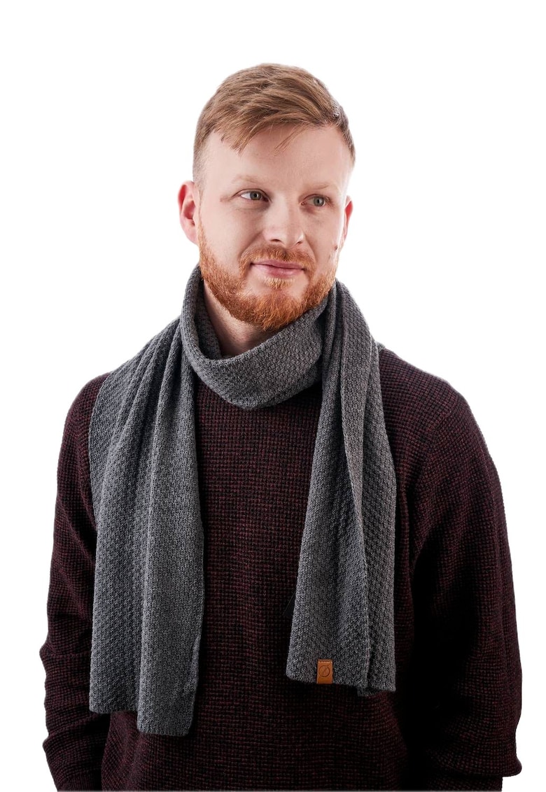 Esarfa pentru barbati - Brodrene - Rerez - gri inchis - One size