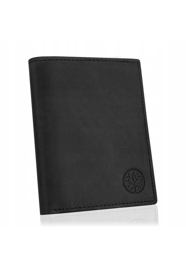Portofel barbati - Piele naturala - 12.8 x 10 x 2.5 - Negru