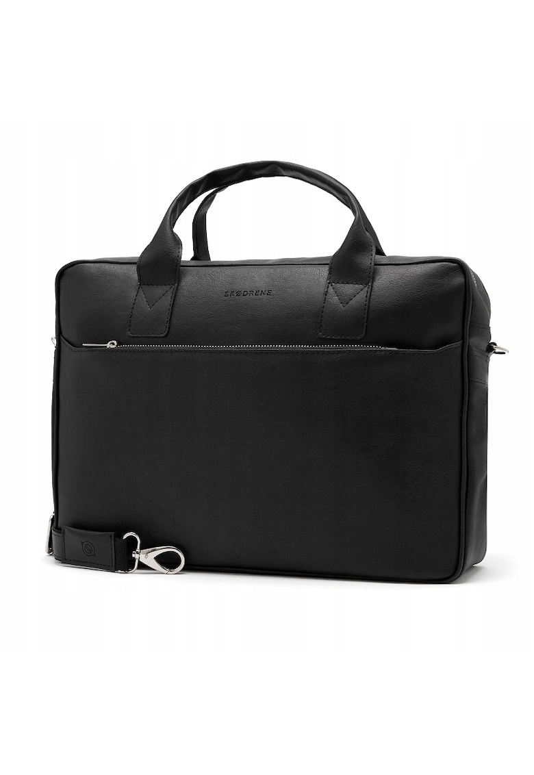 Geanta barbati Brodrene - pentru laptop - Piele ecologica - 29x40x9 cm - Negru