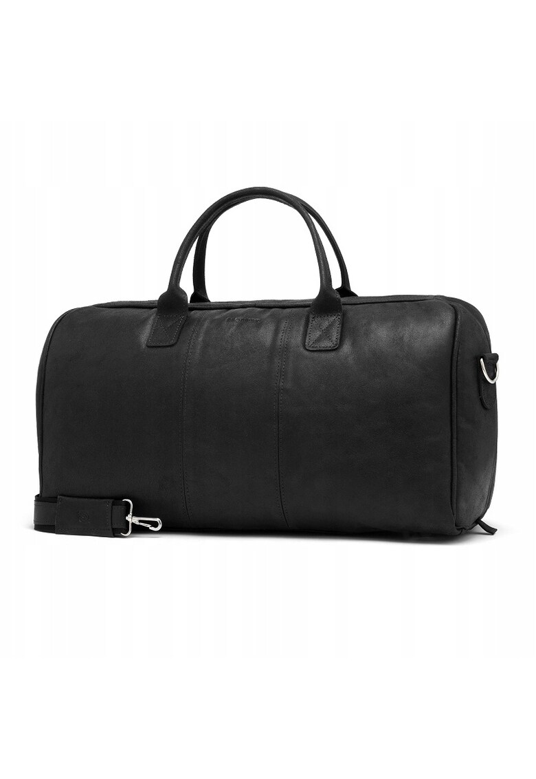 Geanta de voiaj barbati Brodrene - Piele naturala - 34x24x54 cm - Negru