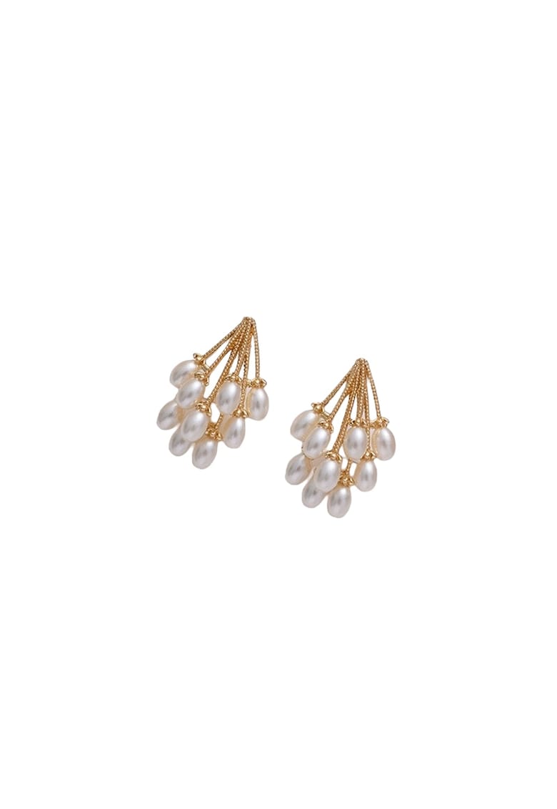 Cercei aurii - cu clips si perle - Dino C1 -