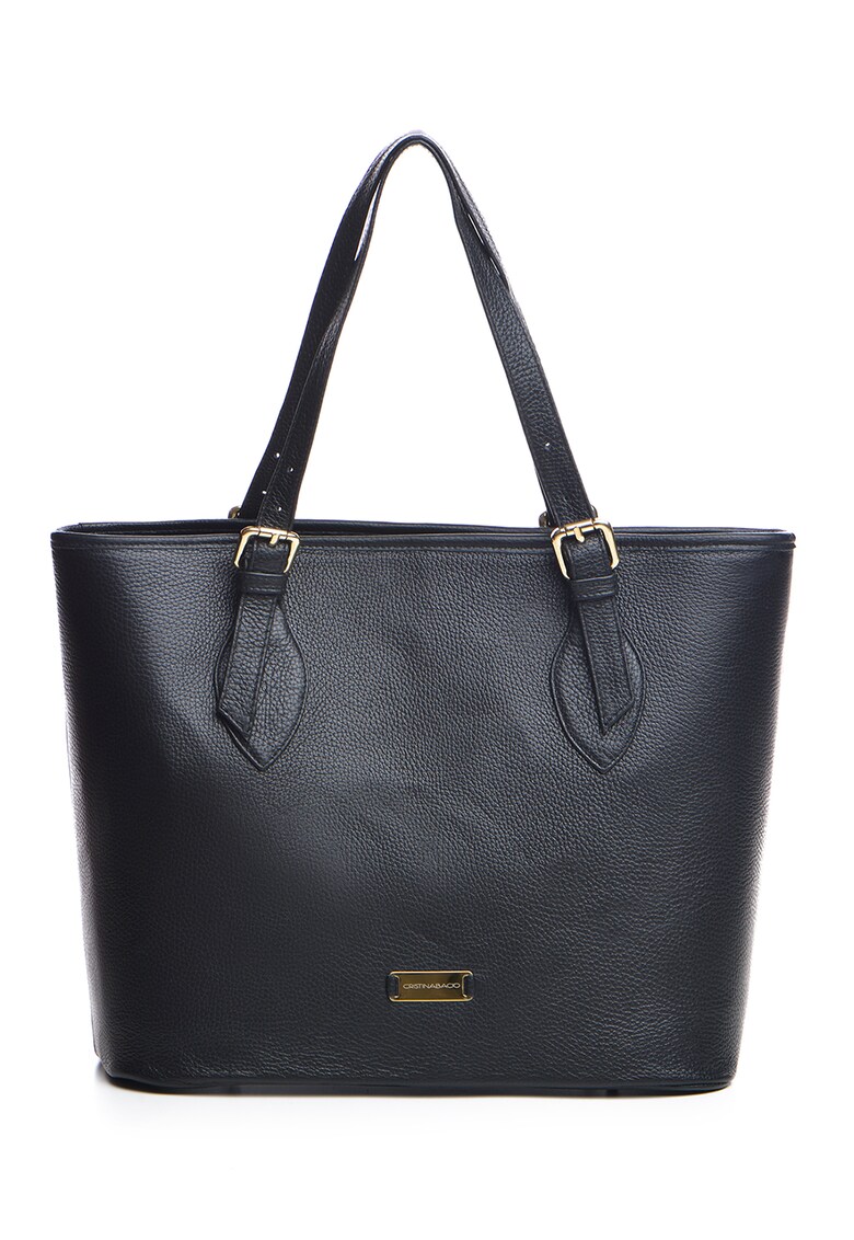 Geanta shopper din piele cu aspect texturat