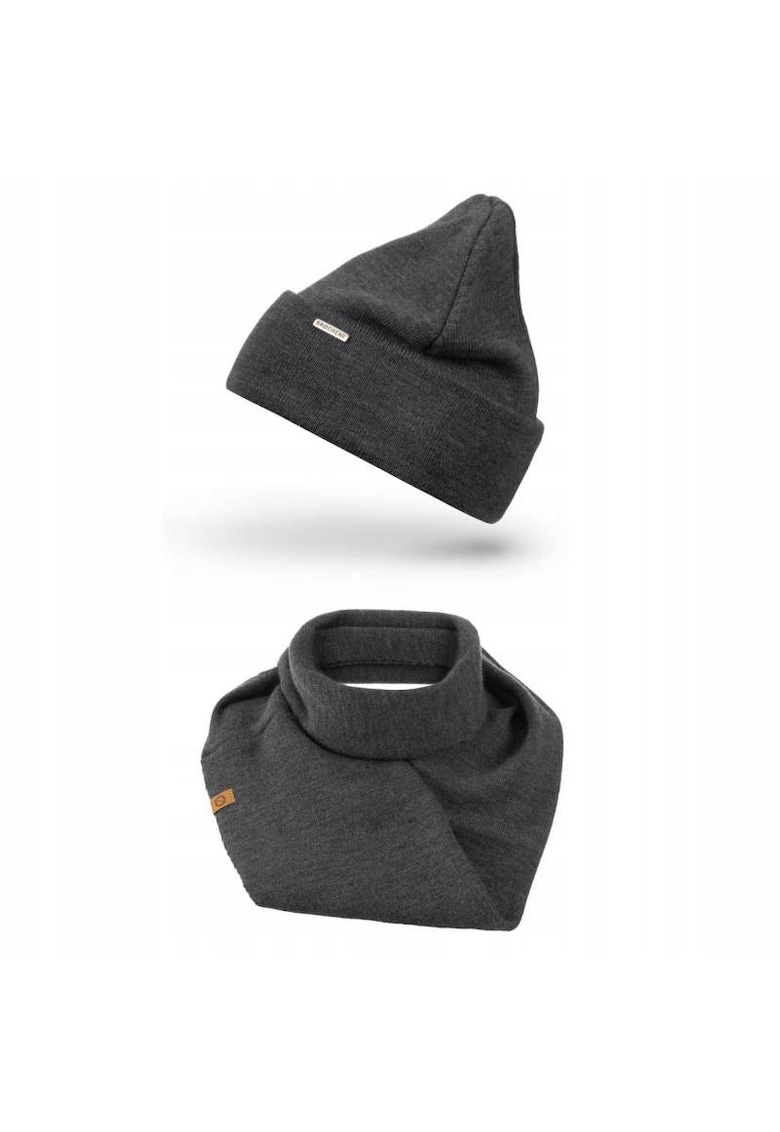 Set Caciula si fular dama Brodrene - Acril - Gri