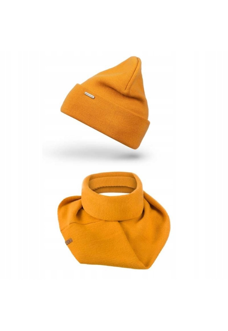 Set Caciula si fular dama Brodrene - Acril - Galben