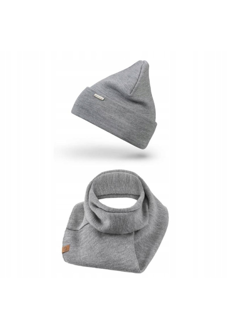 Set Caciula si fular dama Brodrene - Acril - Gri