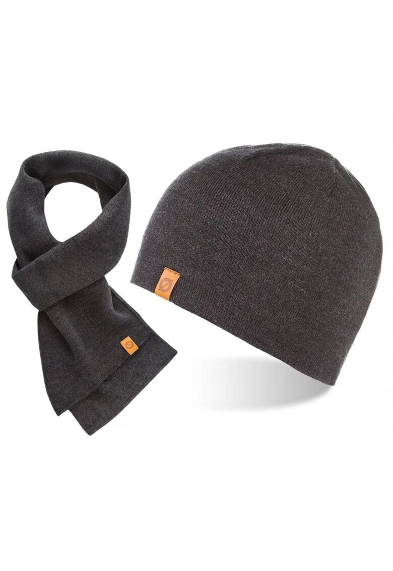 Set caciula cu fular barbati Brodrene - Acril - Gri inchis
