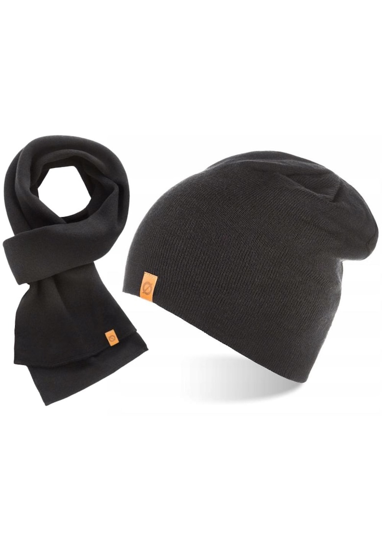 Set caciula si fular barbati Brodrene - Acril - Negru