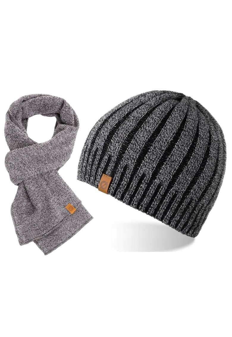 Set caciula si fular barbati Brodrene - Acril - Gri